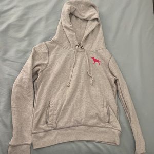 PINK Grey Hoodie Sweatshirt
